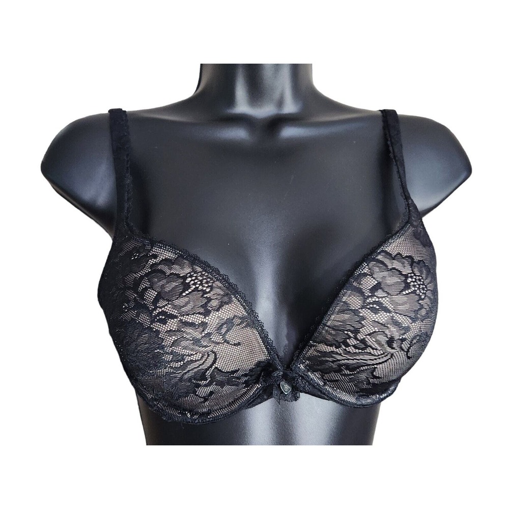 Body by Victoria Secret Push-up Bra Black on Nude Lace 34C‎
